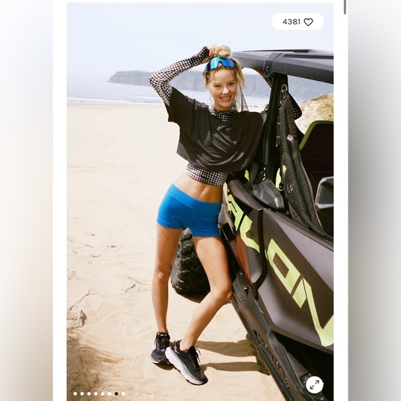 Free People Good Karma Micro Shorts Basic Blue M/L - Picture 3 of 9